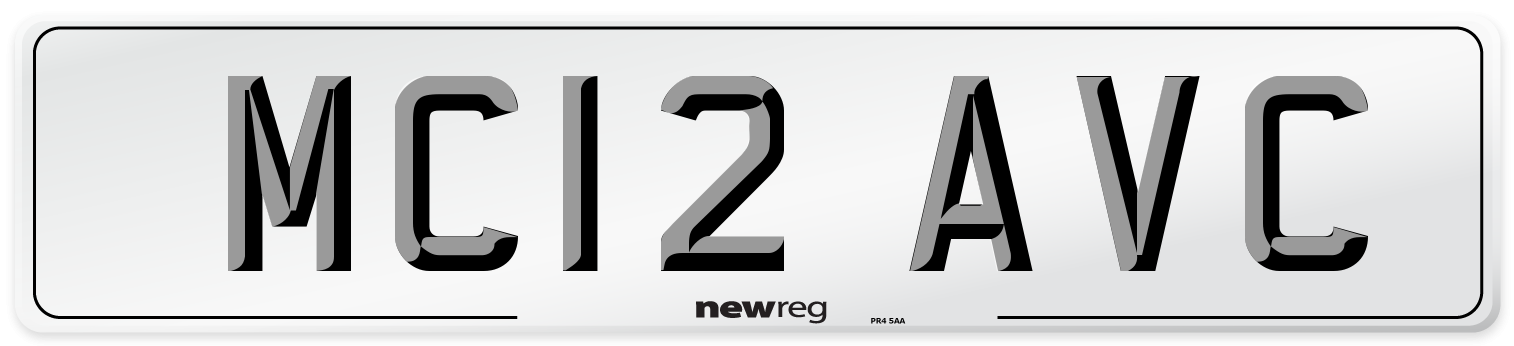MC12 AVC Number Plate from New Reg